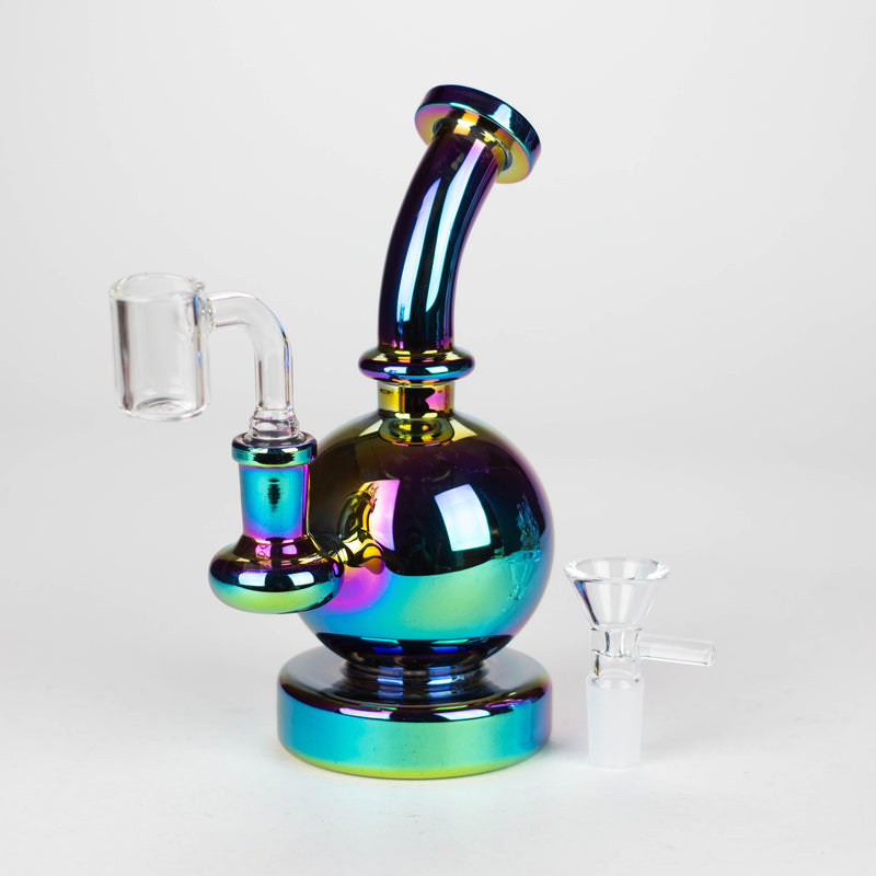 O 7" Solid Color Eletroplate Rig with Banger and Bowl