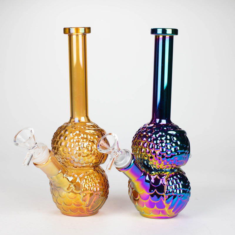 O 9" Owl Eletroplate Glass Bong