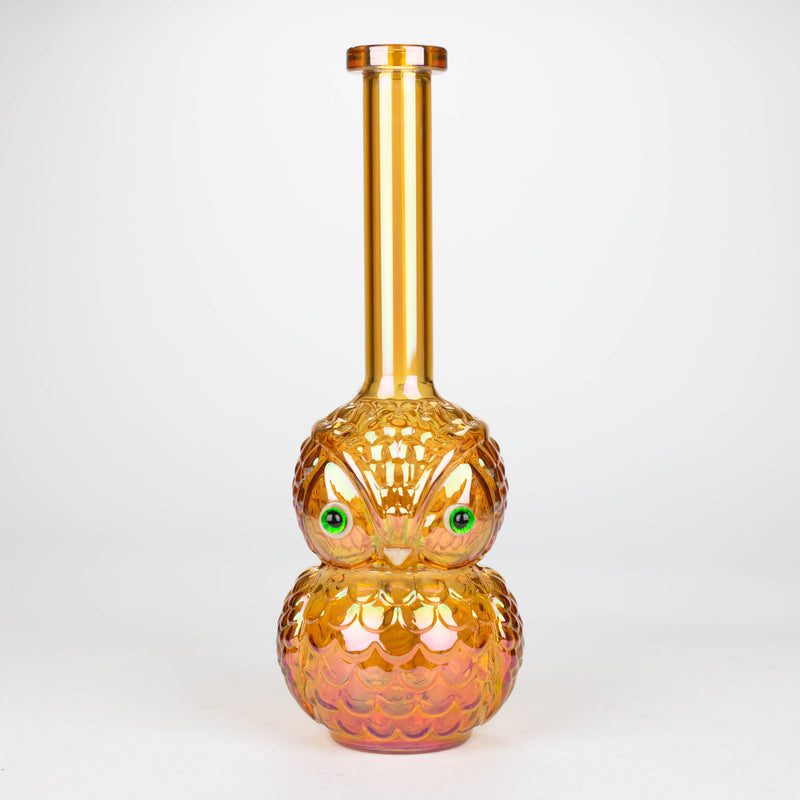 O 9" Owl Eletroplate Glass Bong