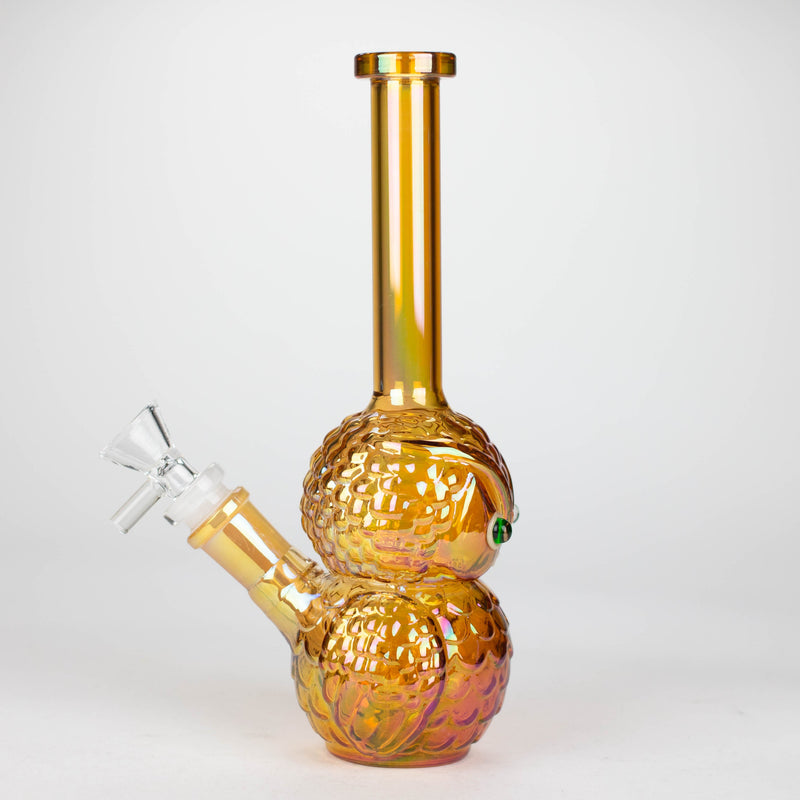 O 9" Owl Eletroplate Glass Bong