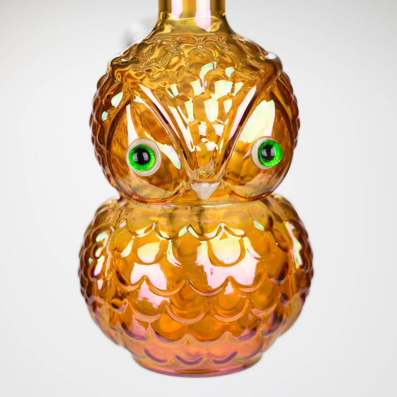 O 9" Owl Eletroplate Glass Bong