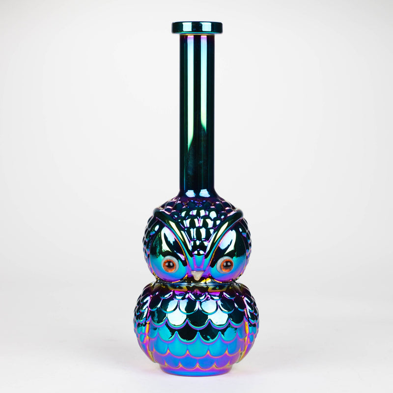 O 9" Owl Eletroplate Glass Bong