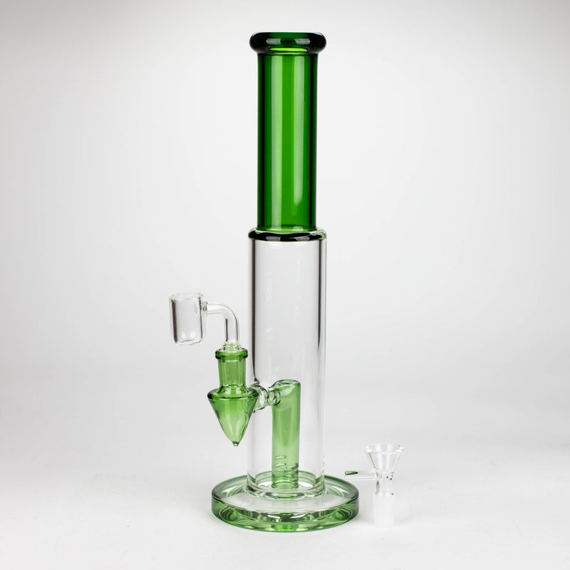 O 12" Color Accented Glass Rig With Banger and Bowl