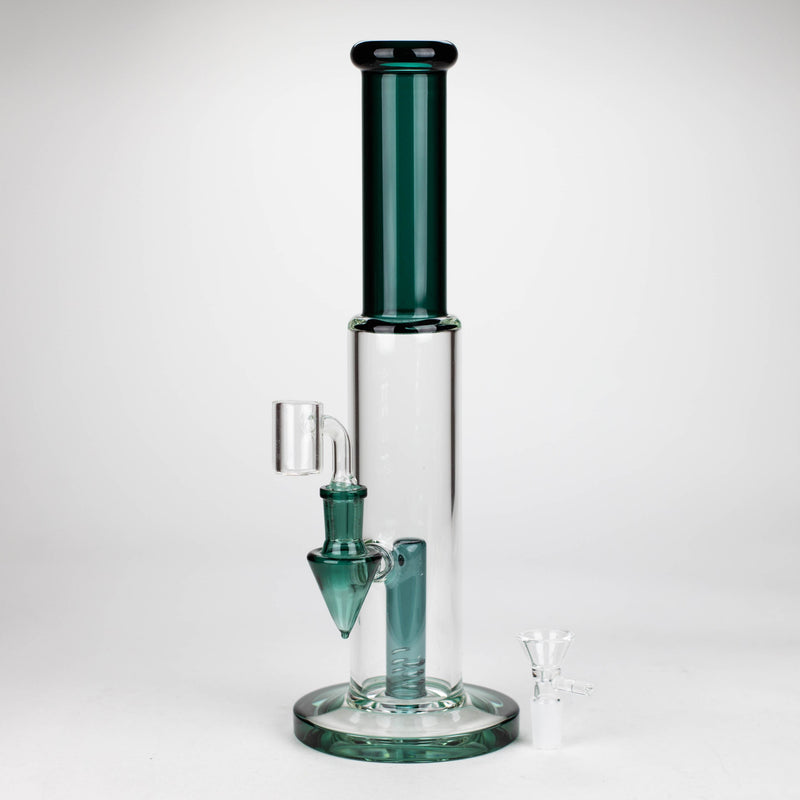 O 12" Color Accented Glass Rig With Banger and Bowl