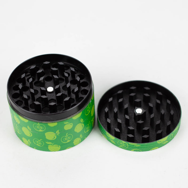 O 2.5" Metal Grinder 4 Layers with Fruit Design Box of 6 [GZ461]