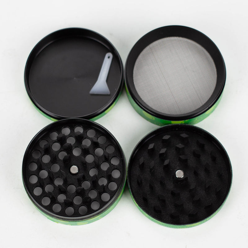 O 2.5" Metal Grinder 4 Layers with Fruit Design Box of 6 [GZ461]