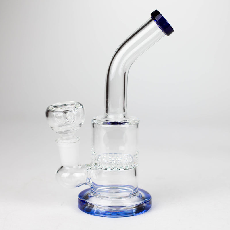 O 7" Bent neck glass bubbler with Honeycomb diffuser