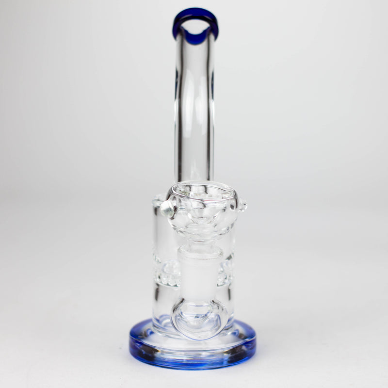 O 7" Bent neck glass bubbler with Honeycomb diffuser