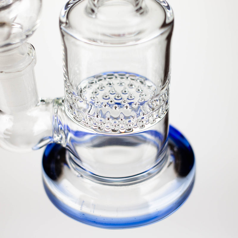 O 7" Bent neck glass bubbler with Honeycomb diffuser