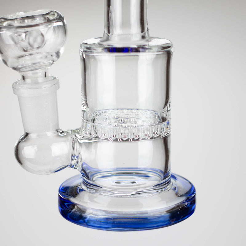 O 7" Bent neck glass bubbler with Honeycomb diffuser