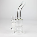 7" Bent neck glass bubbler with Honeycomb diffuser Glass Bong Bongzie Smokes White