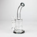 7" Bent neck glass bubbler with Honeycomb diffuser Glass Bong Bongzie Smokes Grey