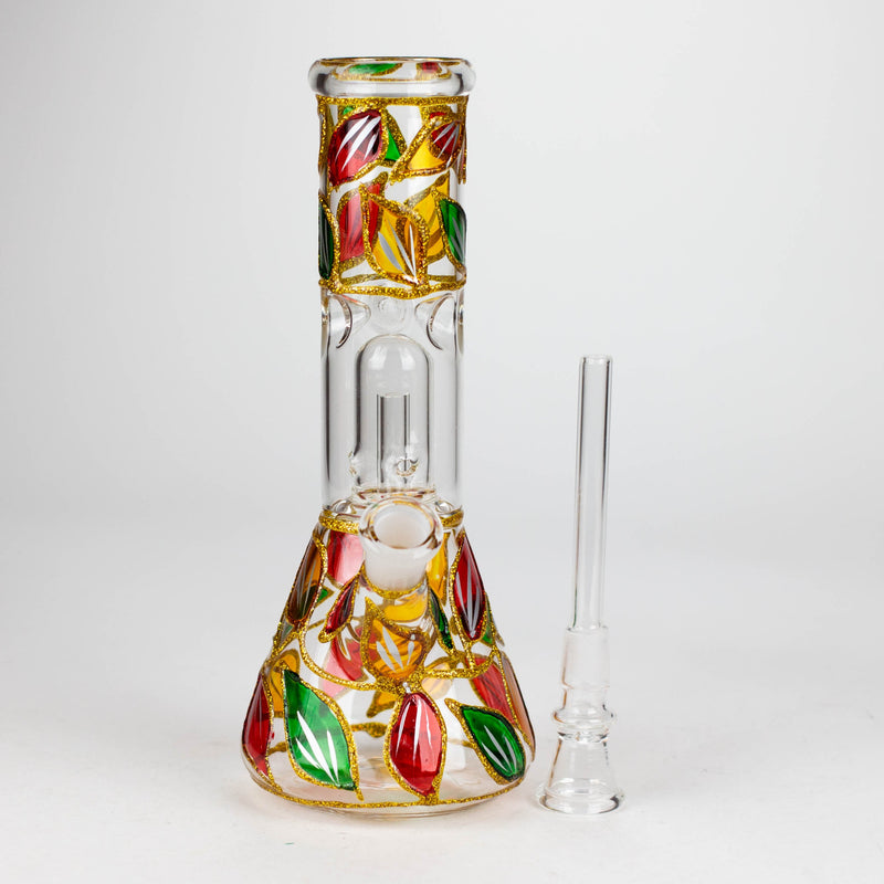 O 8" Handcrafted Single Dome Percolator Ice Bong-Assorted