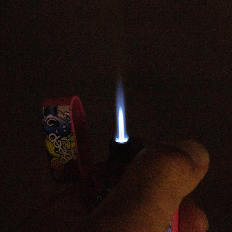 O Beep | Refillable jet blue flame lighter Display of 34 [XLC218-2]