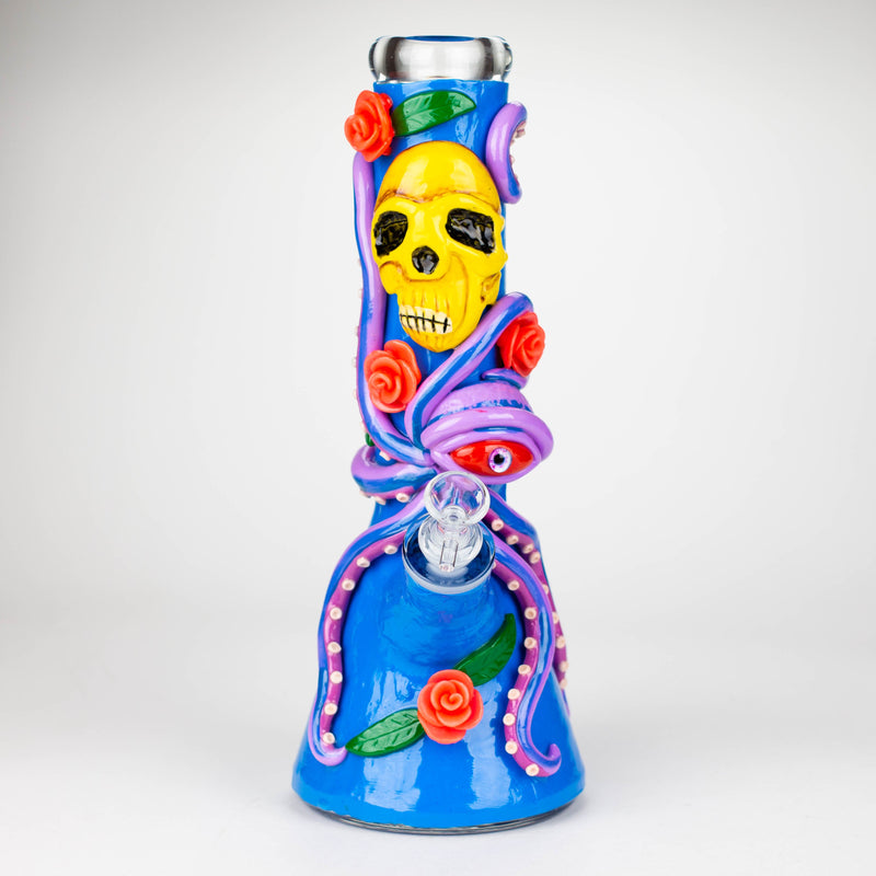 O 13" Resin 3D Octo-Skull  glass beaker  [DY526]