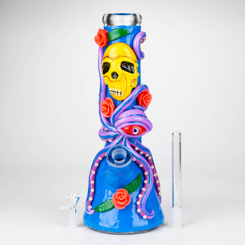 O 13" Resin 3D Octo-Skull  glass beaker  [DY526]