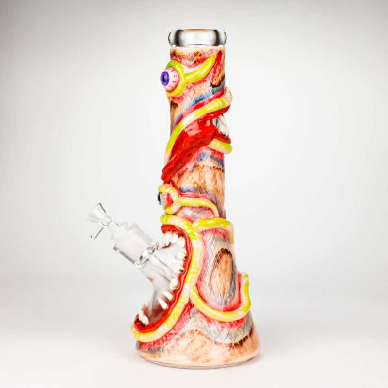 O 13" Resin 3D artwork 7mm glass beaker water bong [DY525]