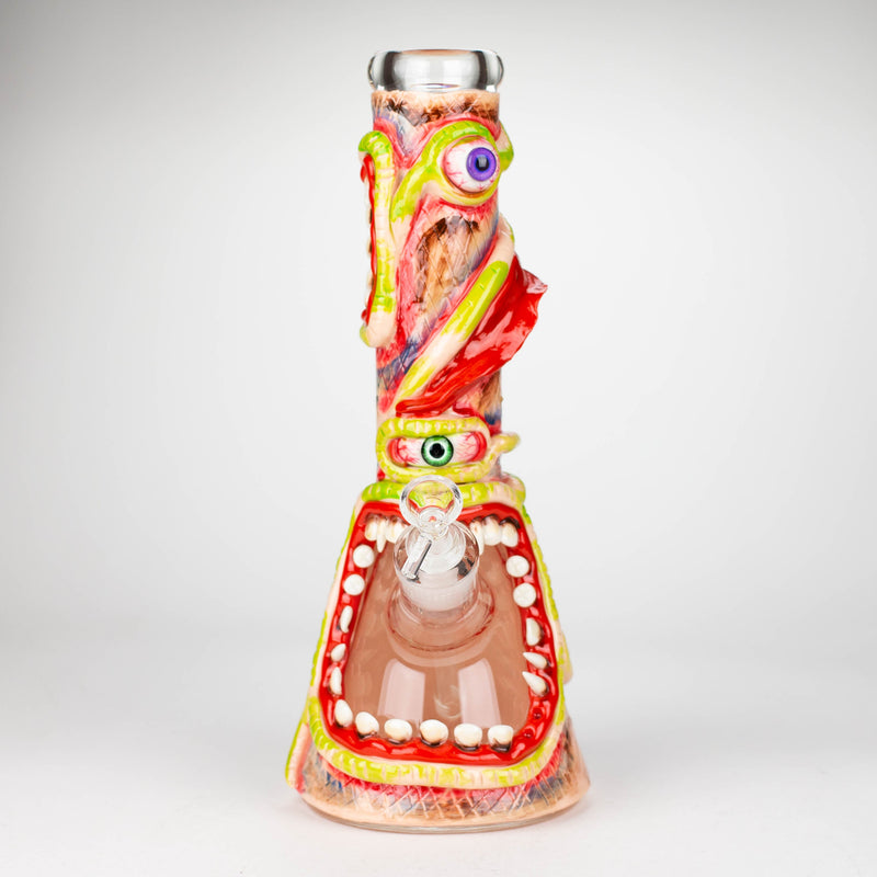 O 13" Resin 3D artwork 7mm glass beaker water bong [DY525]