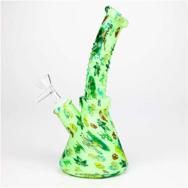 Fortune | 8.5" Angled Hydrographic Silicone Waterpipe-Assorted [SP1019P]_3