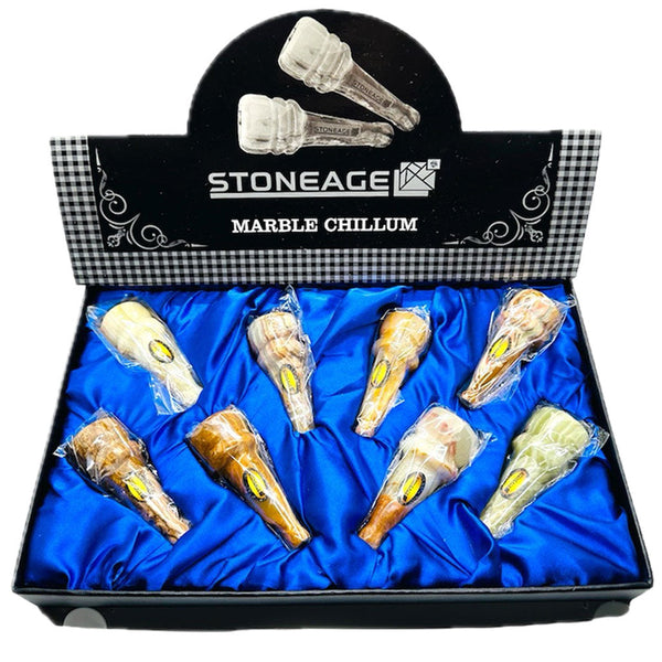 O StoneAge | 3" Handmade Mini Tobacco Smoking Chillums, Includes Display Box - Pack of 8