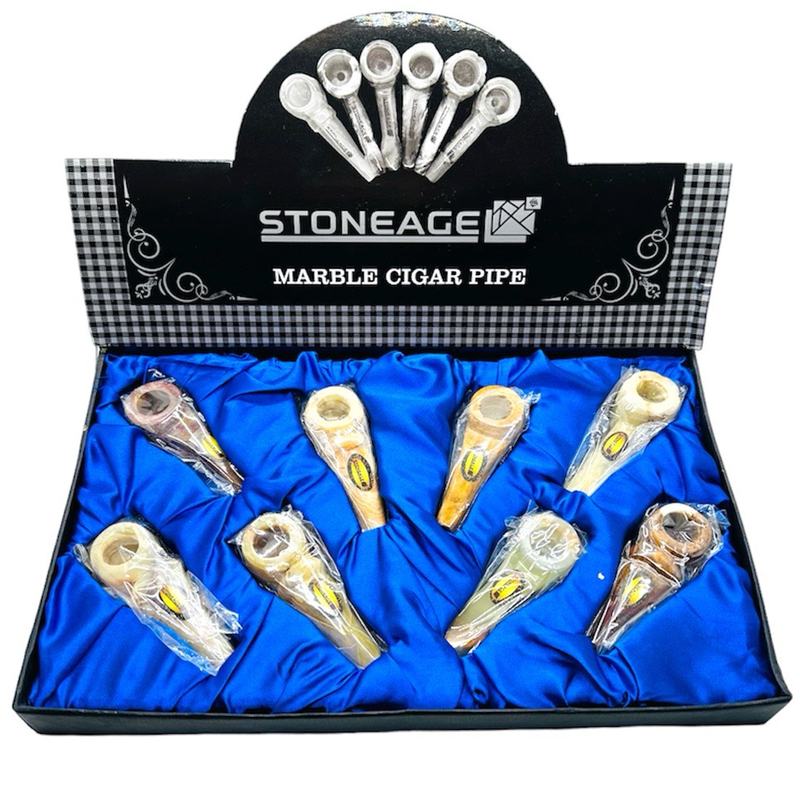 O StoneAge | 3" Handmade Mini Tobacco Smoking Pipes, Includes Display Box - Pack of 8