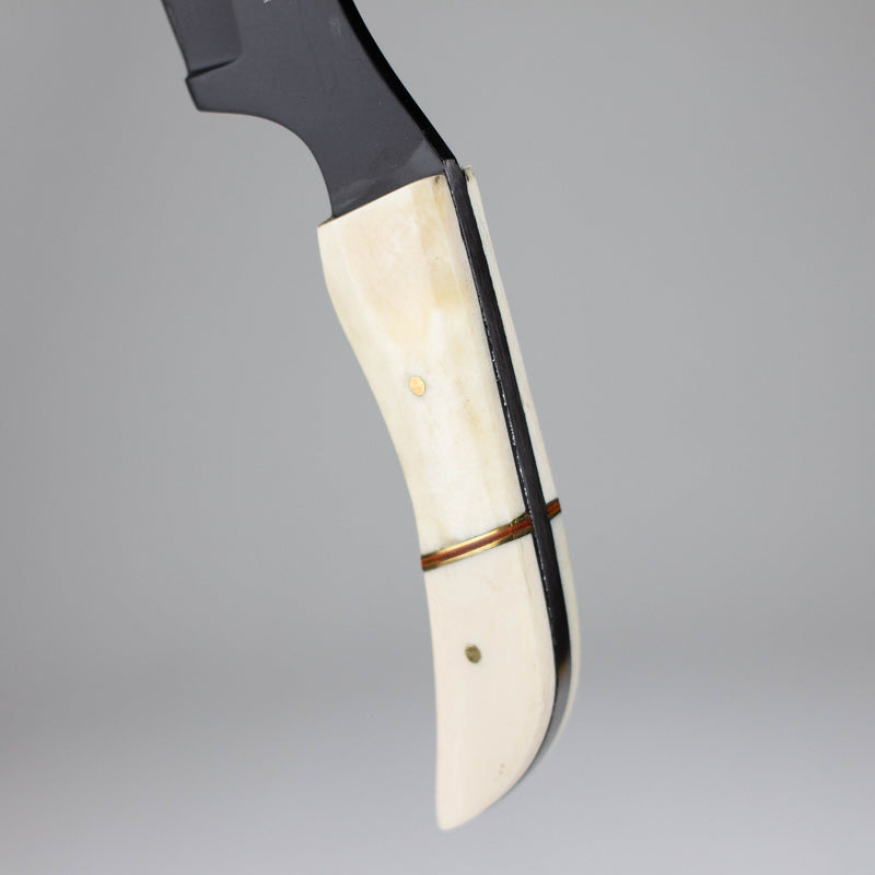 O TheBoneEdge | 8.5" Skinner Stainless Steel Full tang Hunting Knife with Leather Sheath [9044]