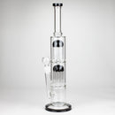 16" Color accented double percolator glass bong Glass Bong Bongzie Smokes BLACK