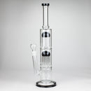 16" Color accented double percolator glass bong Glass Bong Bongzie Smokes