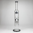 16" Color accented double percolator glass bong Glass Bong Bongzie Smokes