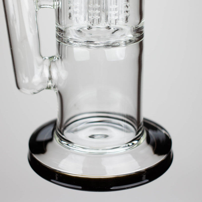 O 16" Color accented double percolator glass bong