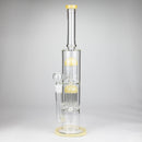 16" Color accented double percolator glass bong Glass Bong Bongzie Smokes YELLOW