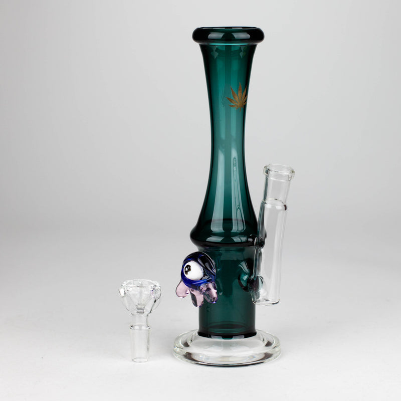 O 10" Color tube glass bong with eye