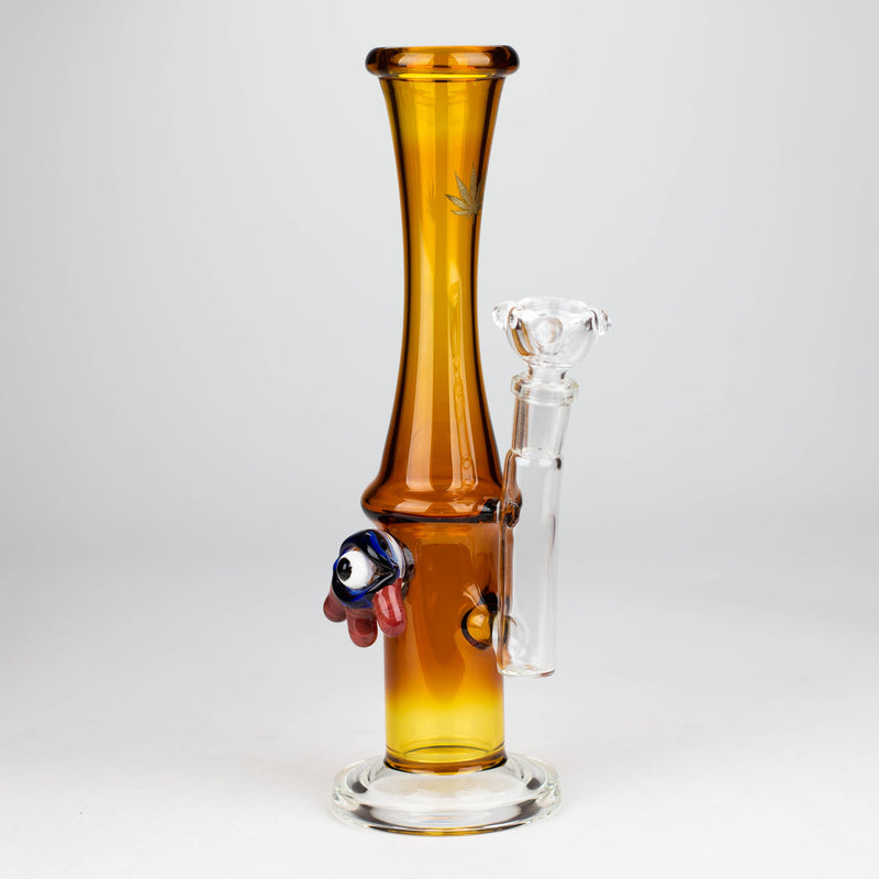 O 10" Color tube glass bong with eye