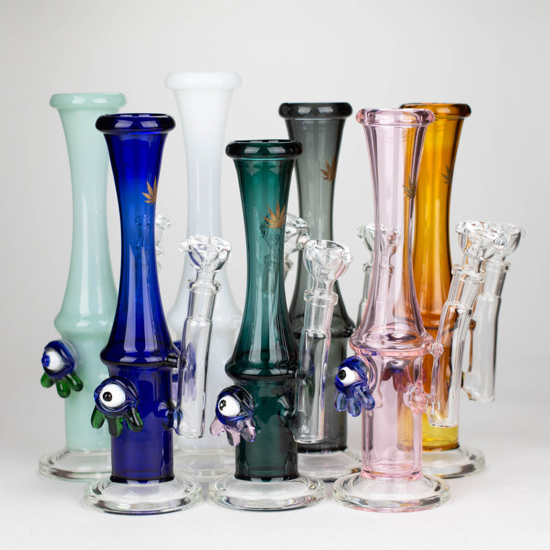 O 10" Color tube glass bong with eye