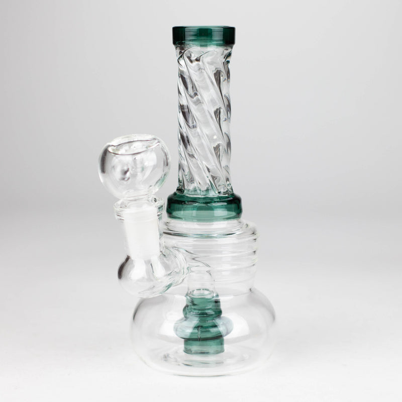 O 6" Swirl glass bong with water diffuser