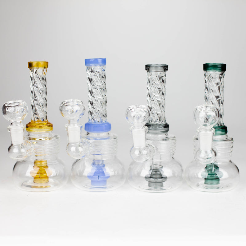 O 6" Swirl glass bong with water diffuser