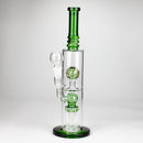 14" Color accented percolator glass bong with ball & Arm diffuser Glass Bong Bongzie Smokes GREEN