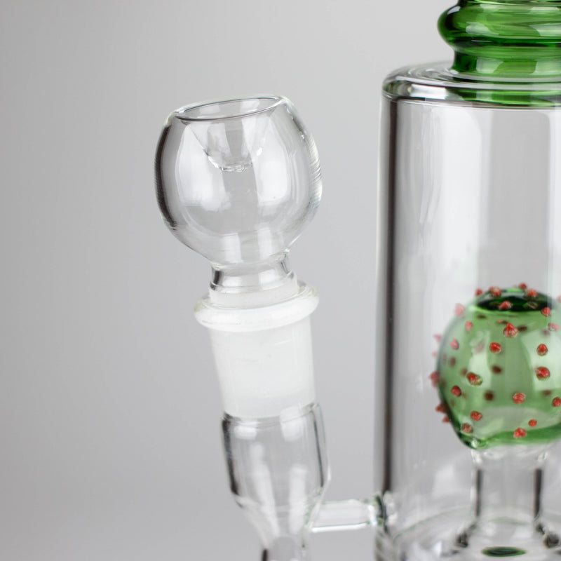 O 14" Color accented percolator glass bong with ball & Arm diffuser