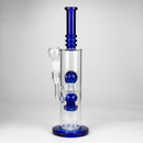14" Color accented percolator glass bong with ball & Arm diffuser Glass Bong Bongzie Smokes BLUE
