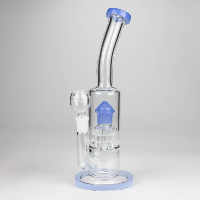 O 12" color accented bent neck glass bong