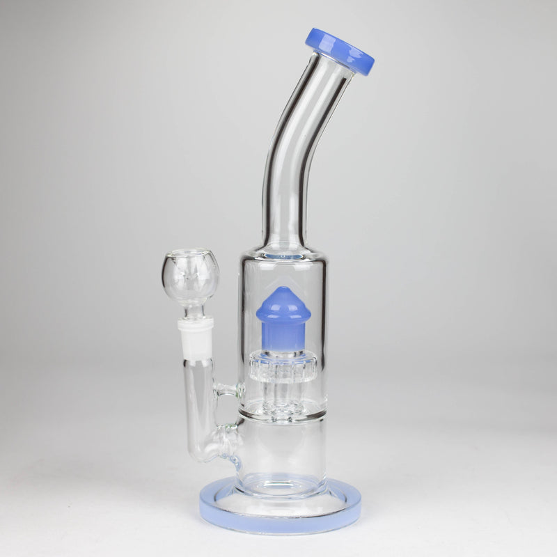 O 12" color accented bent neck glass bong