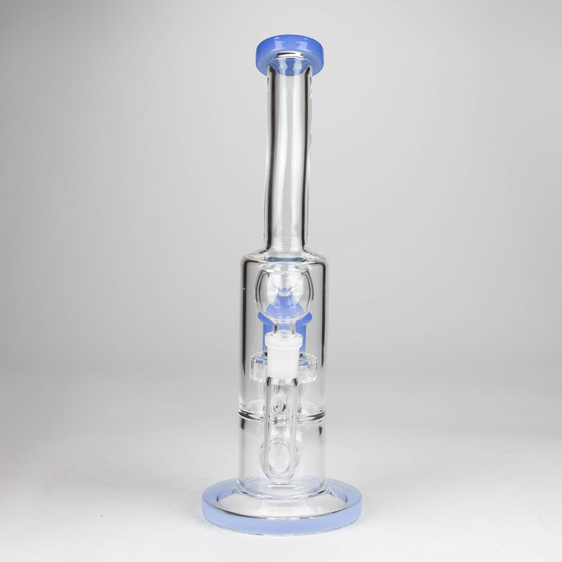 O 12" color accented bent neck glass bong