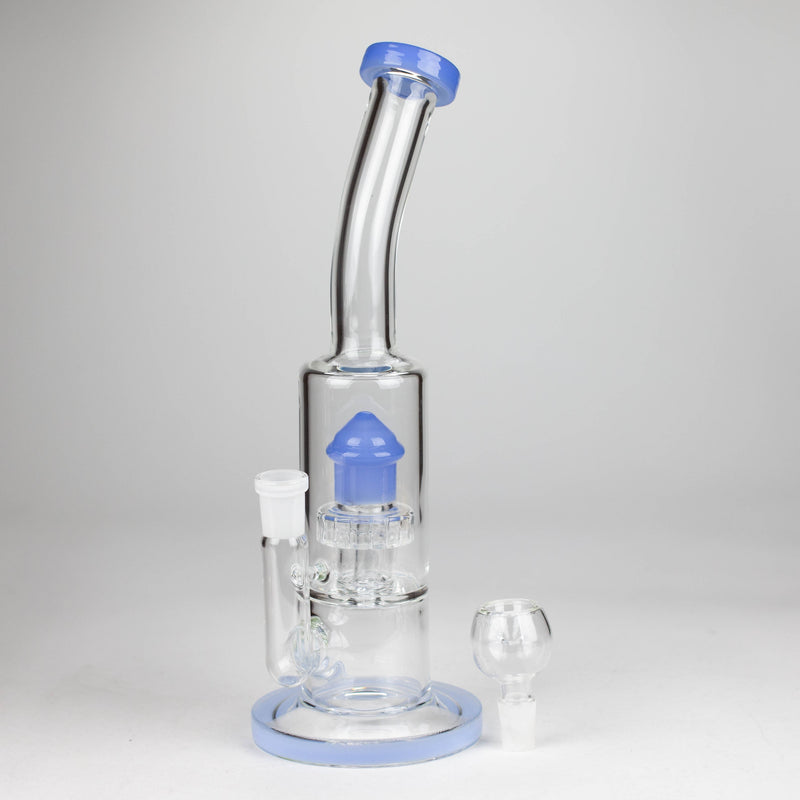 O 12" color accented bent neck glass bong