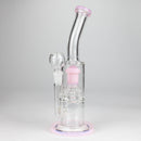 12" color accented bent neck glass bong Glass Bong Bongzie Smokes PINK