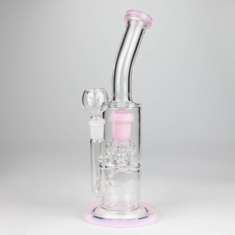 O 12" color accented bent neck glass bong