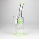 12" color accented bent neck glass bong Glass Bong Bongzie Smokes GREEN