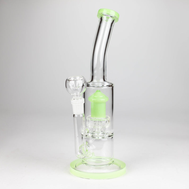 O 12" color accented bent neck glass bong