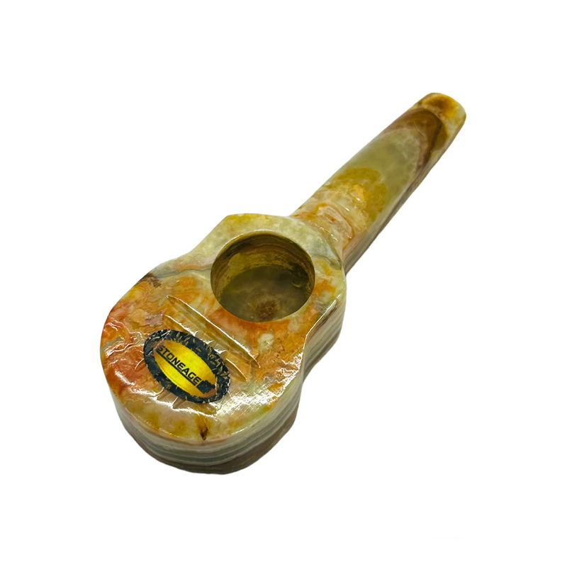 StoneAge 4" Handmade Tobacco Smoking Pipe – Model: Guitar, Includes Gift Box_2