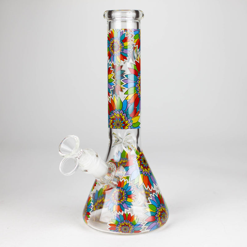 O 10" Flower Design Glass Bong