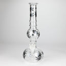11" Round Shape Glass Bong With Leaf Design Glass Bong 777 Smoke